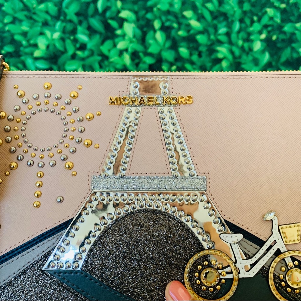 Michael Kors NOUVEAU NOVELTY Large XL Zip Clutch - Picture 4 of 8
